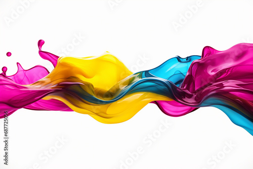 dynamic color drop in water captured in motion, ink swirling created with generative ai tools