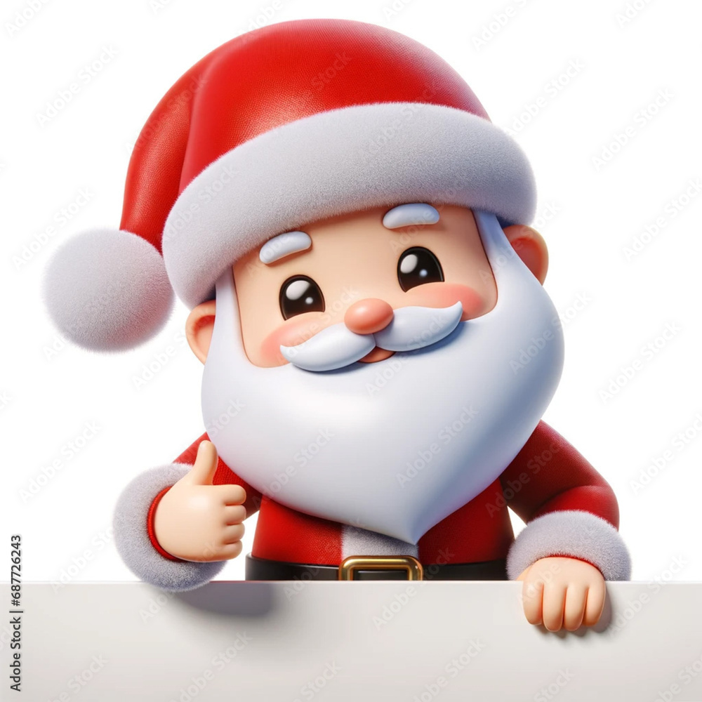 Santa Claus Spreads Holiday Cheer with a Thumbs-Up and a Point Santa Claus Spreads Holiday Cheer with a Thumbs-Up and a Point