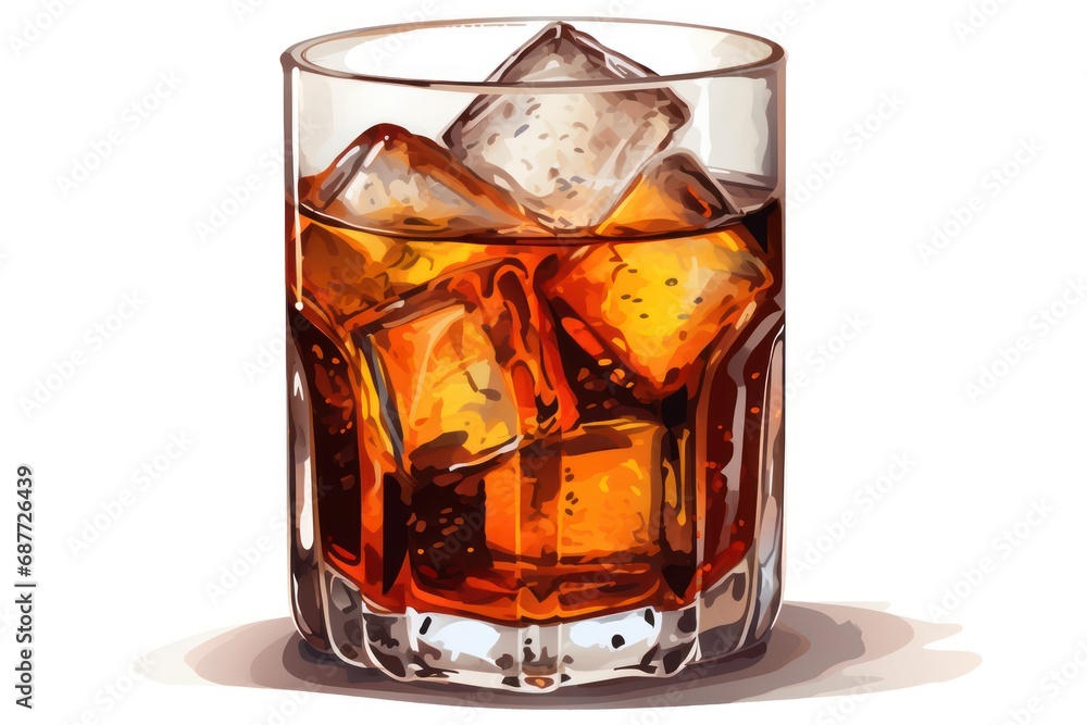 Whiskey Coke icon on white background 