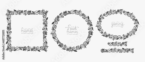Fruit frames set and fruit brushes set