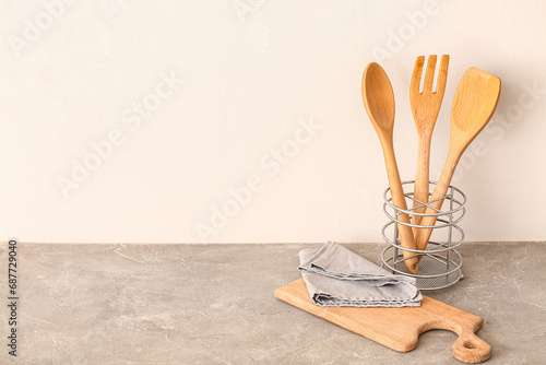 Rustic kitchen background w...