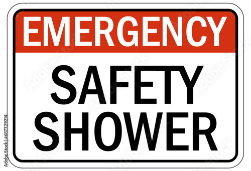 Emergency safety shower sign