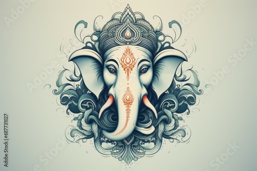 God Ganesha. Religious concept. Portrait with selective focus and copy space