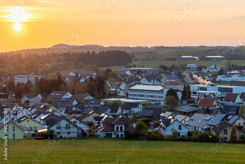 Rural view over the area of Albstadt town in germany photo