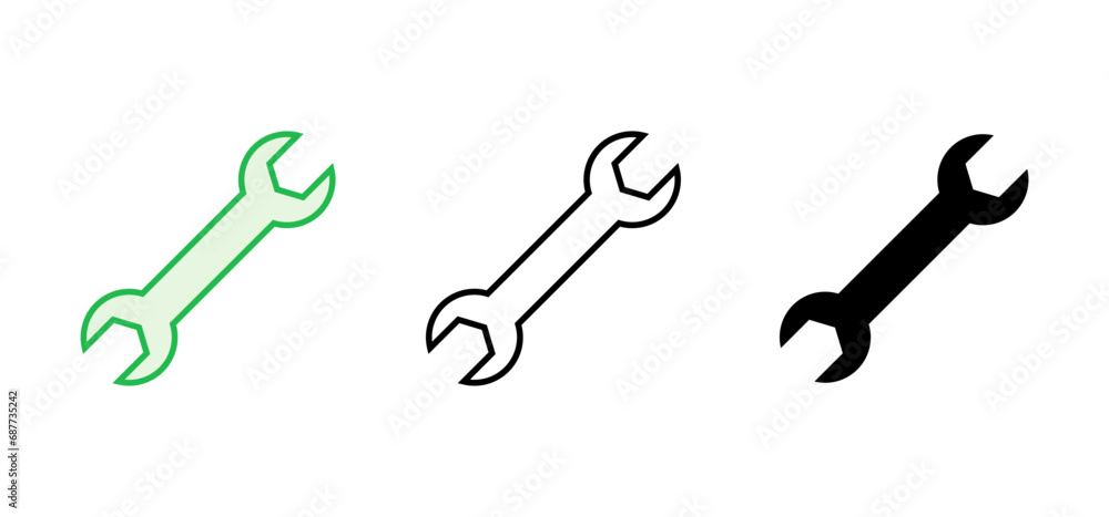 Wrench icon set. repair icon vector. tools icon vector Wrench icon set. repair icon vector. tools icon vector