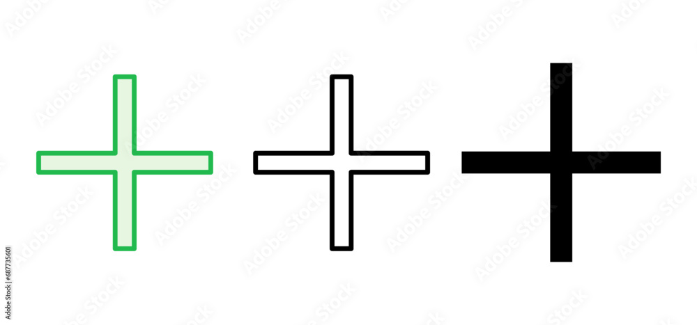 Obraz premium Plus Icon set. Add plus icon