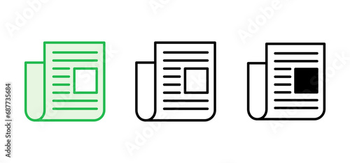 Newspaper icon set. news paper vector sign