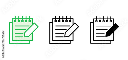 Note icon set. notepad icon vector