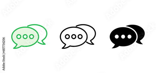 Chat icon set. speech bubble icon. comment icon vector. message. contact us