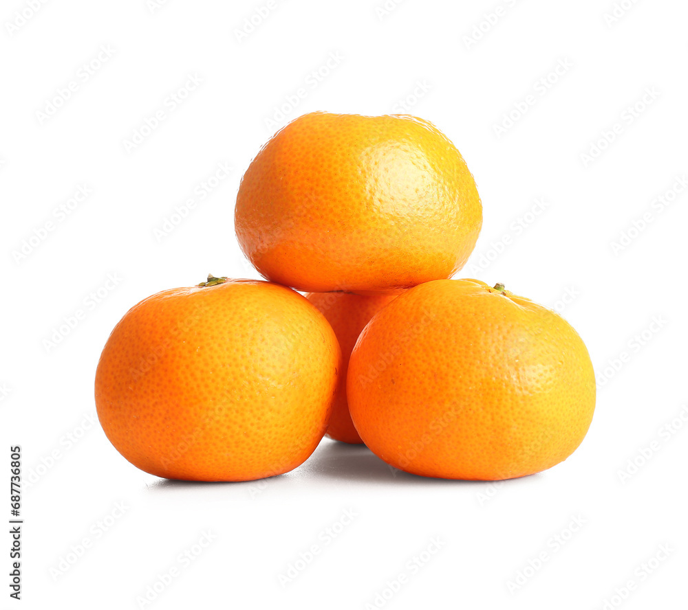 Sweet mandarins on white background Sweet mandarins on white background