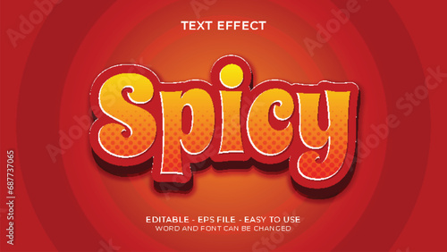 Spicy text effect in red color