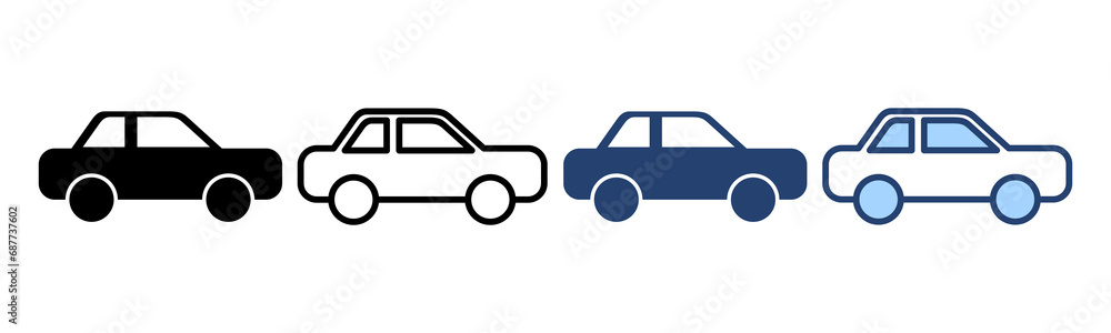 Car icon vector. car sign and symbol. small sedan Car icon vector. car sign and symbol. small sedan