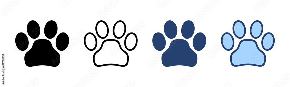 Fototapeta premium Paw icon vector. paw print sign and symbol. dog or cat paw