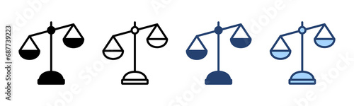 Scales icon vector. Law scale icon. Justice sign and symbol