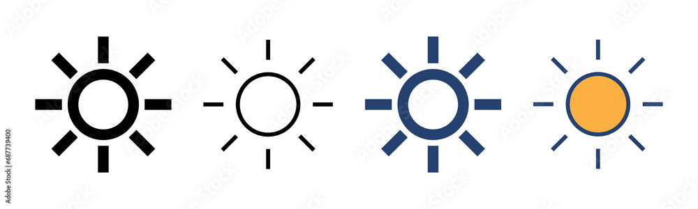 Sun icon vector. Brightness sign and symbol Sun icon vector. Brightness sign and symbol