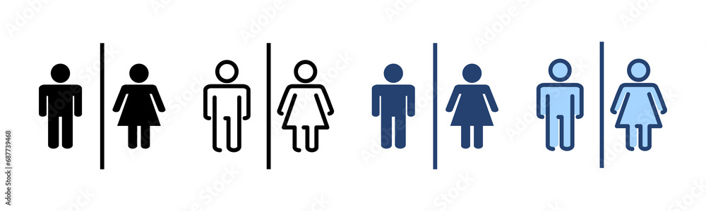 Toilet icon vector. Girls and boys restrooms sign and symbol. bathroom sign. wc, lavatory Toilet icon vector. Girls and boys restrooms sign and symbol. bathroom sign. wc, lavatory
