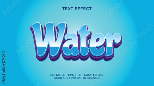 WATER typography text effect