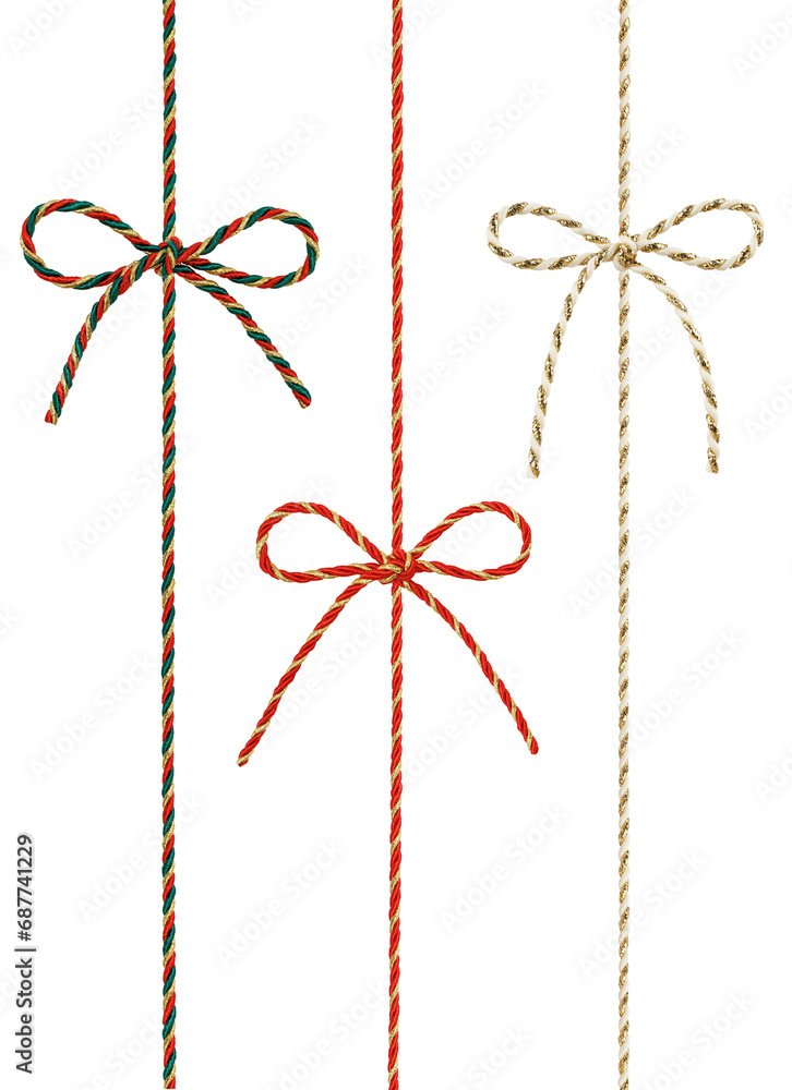 Christmas packaging or card decoration with cord Christmas packaging or card decoration with cord