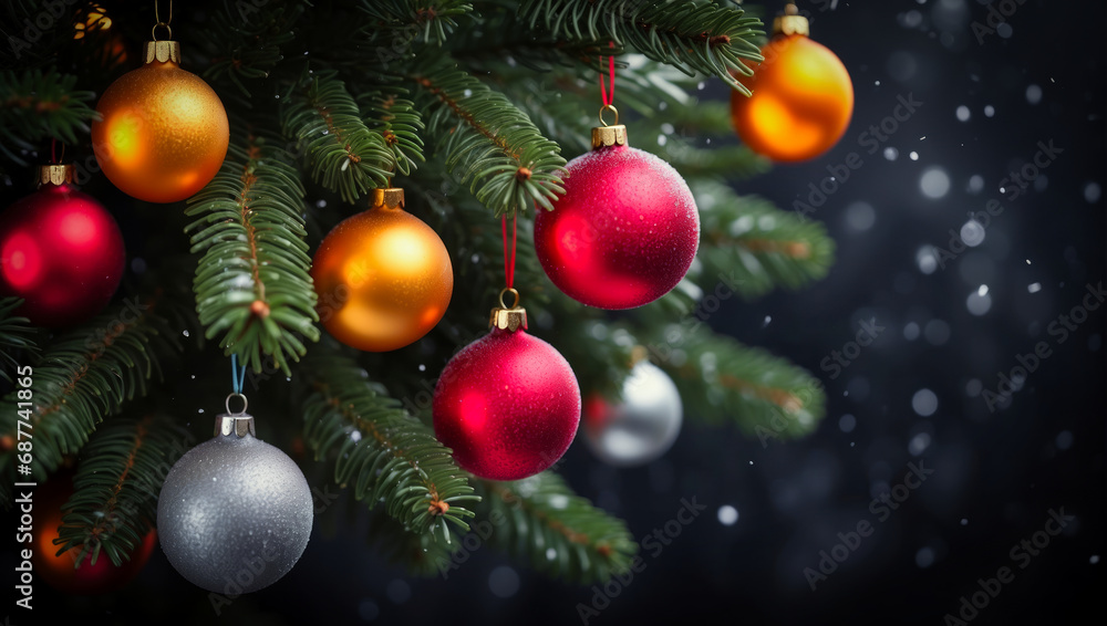 Colorful Christmas Ornaments on Fir Branches 29