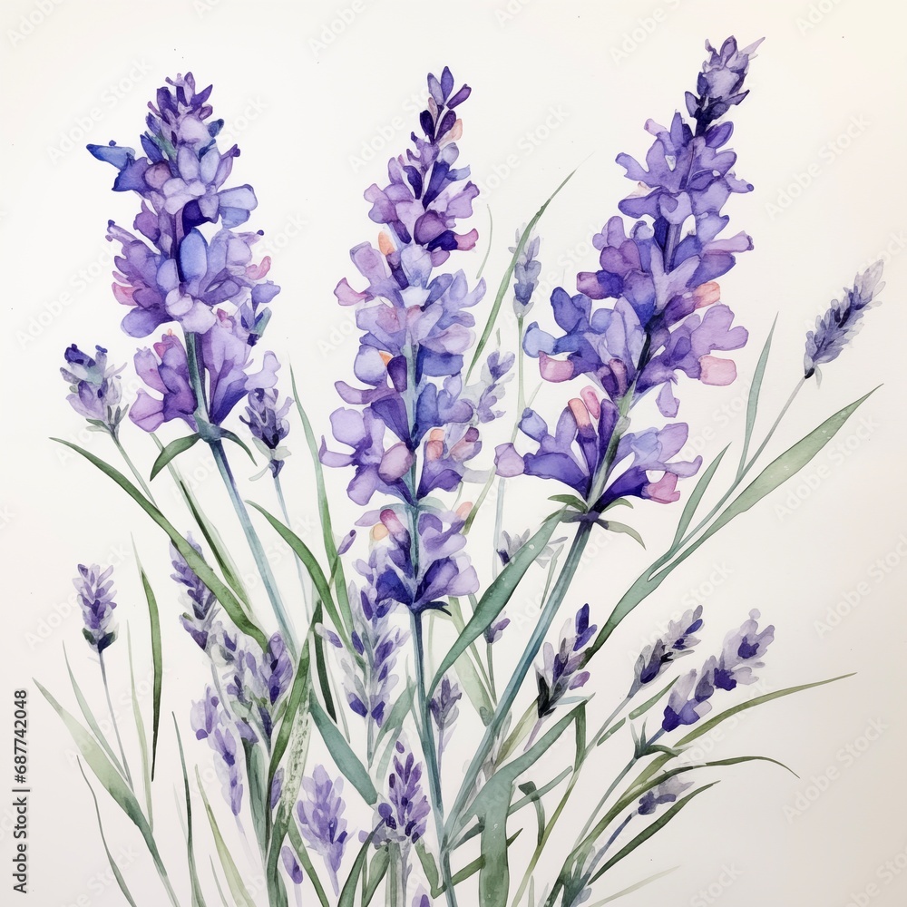 Naklejka premium lavender flowers isolated on white background