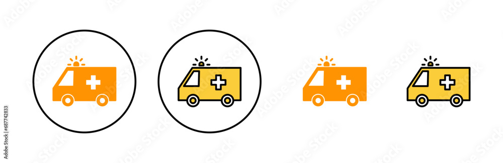 Ambulance icon set for web and mobile app. ambulance truck sign and symbol. ambulance car Ambulance icon set for web and mobile app. ambulance truck sign and symbol. ambulance car