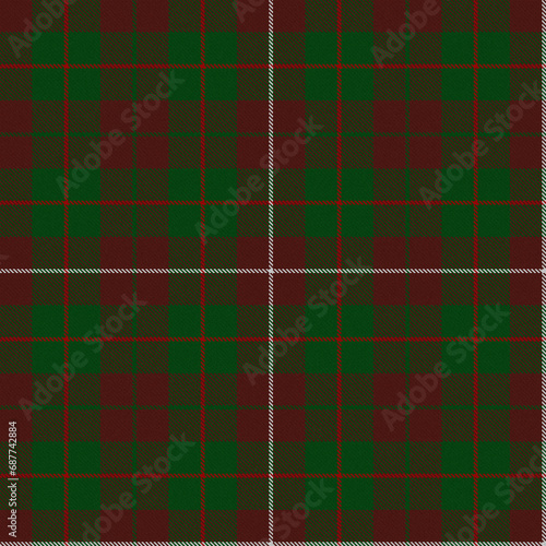 Brown, Green, Red, White Tartan Weave Pattern - Tile