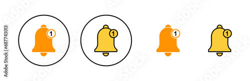 Bell Icon set for web and mobile app. Notification sign and symbol for web site design