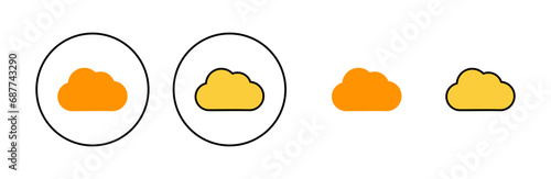 Cloud icon set for web and mobile app. cloud sign and symbol
