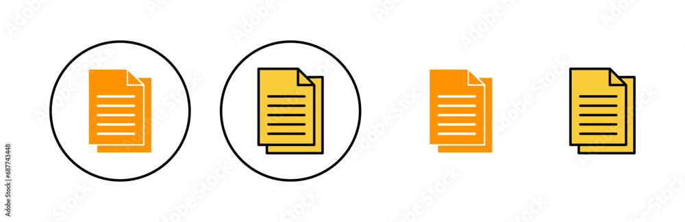 Document icon set for web and mobile app. Paper sign and symbol. File Icon Document icon set for web and mobile app. Paper sign and symbol. File Icon