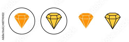 Diamond icon set for web and mobile app. diamond gems sign and symbol