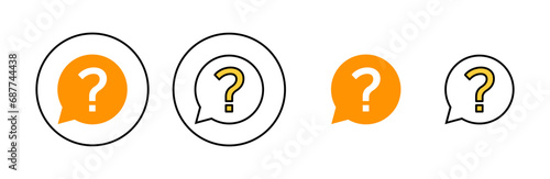 Question icon set for web and mobile app. question mark sign and symbol