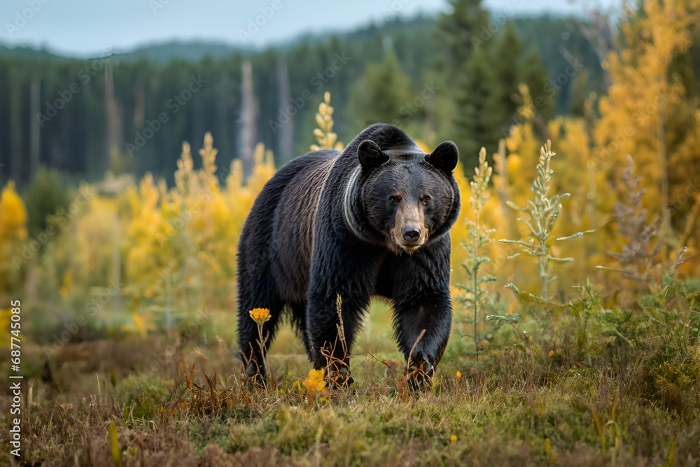 Black bear in the wild - Generative AI Black bear in the wild - Generative AI