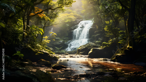Beautiful Cascading Waterfall.