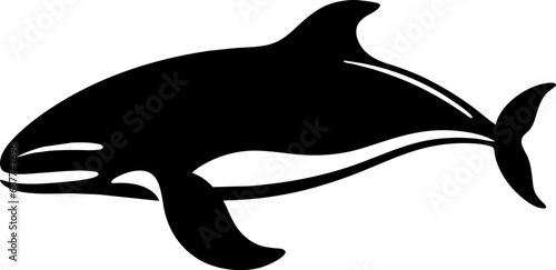 Whale Logo Monochrome Minimalistic Design, generative ai