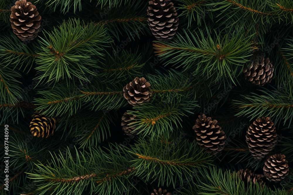 pine cones and needles background wall texture pattern seamless