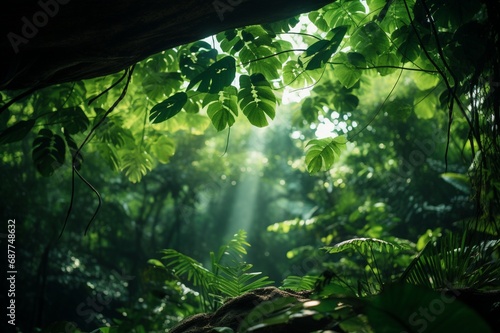 sun rays through the forest trees  © SadiGrapher