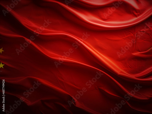 China national flag background, China flag weaving made by silk cloth fabric, China background, ai generated image
