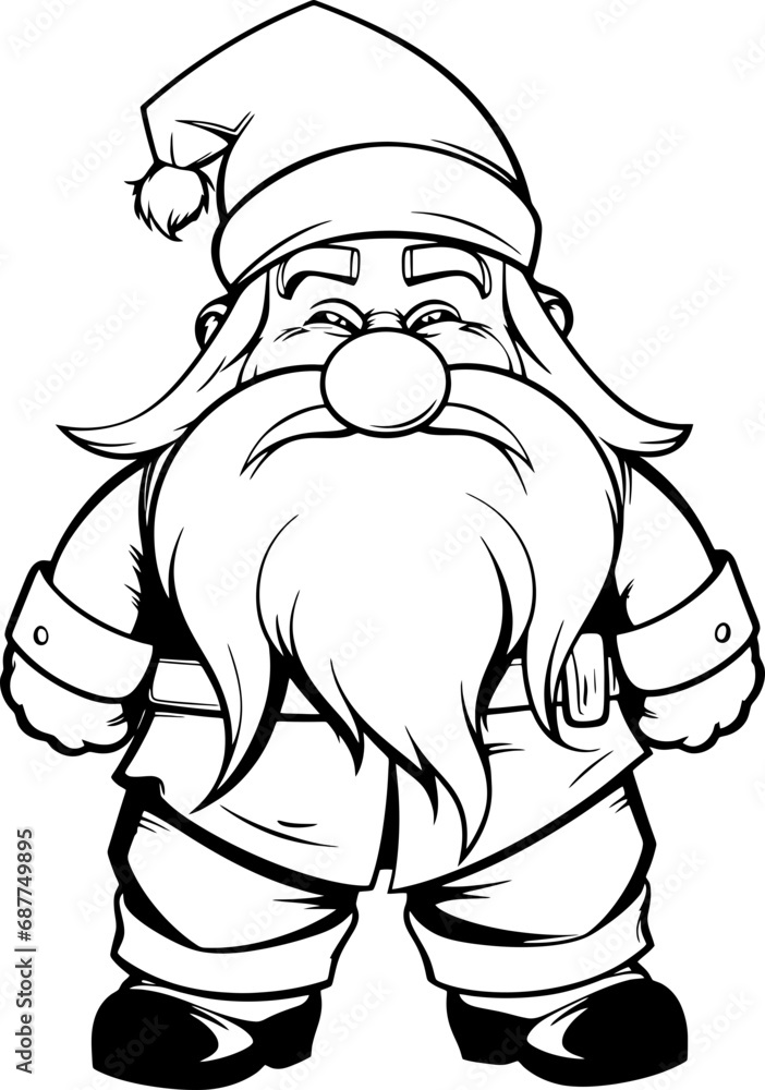 Fototapeta premium Gnome dwarf catoon drawing