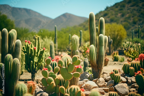 Captivating landscape of cacti in Mexico, showcasing the breathtaking natural beauty of the region. Cinco de Mayo, Mexicos defining moment. 