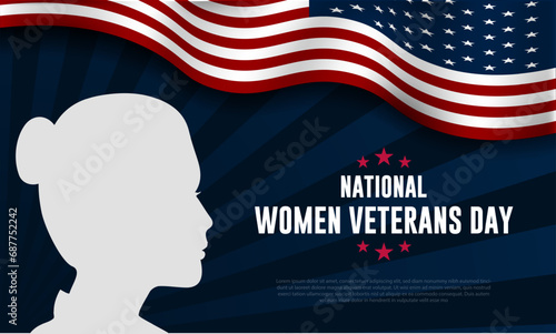 Happy Women Veterans Day United States of America background vector illustration