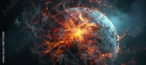 Fotografie, Obraz energy fireball rock explosion, blast 2