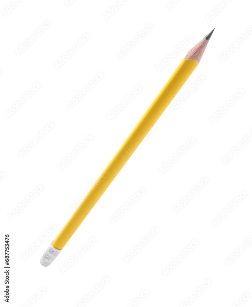 One sharp graphite pencil isolated on white One sharp graphite pencil isolated on white