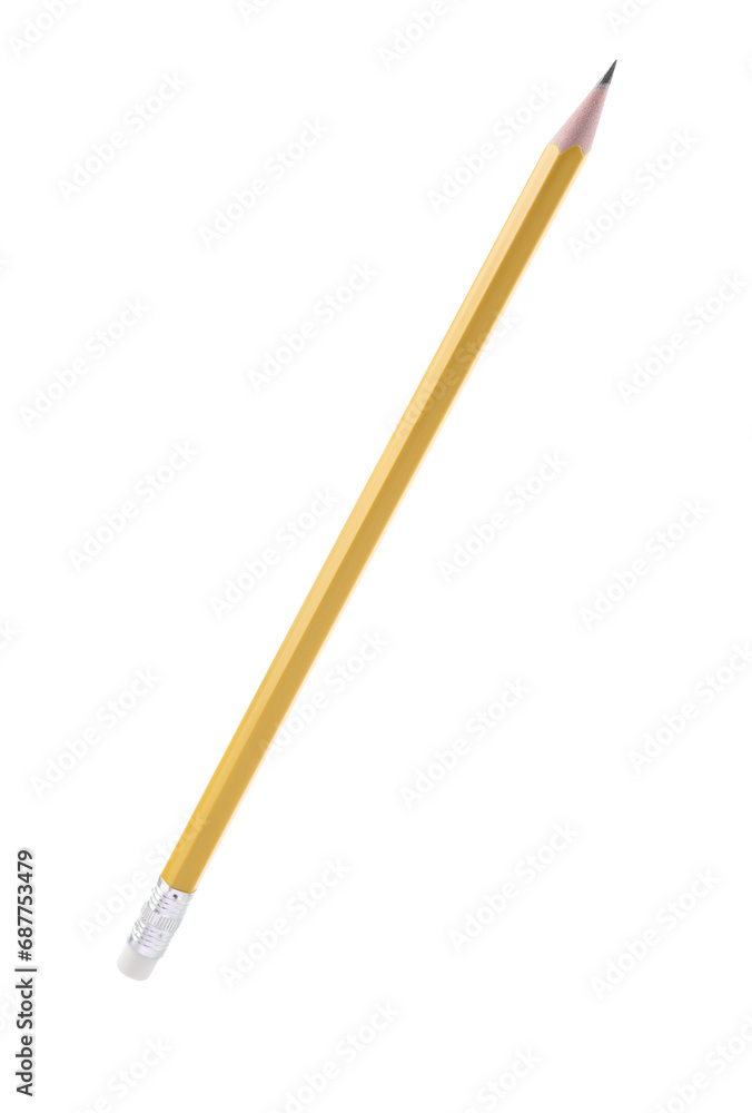 One sharp graphite pencil isolated on white One sharp graphite pencil isolated on white