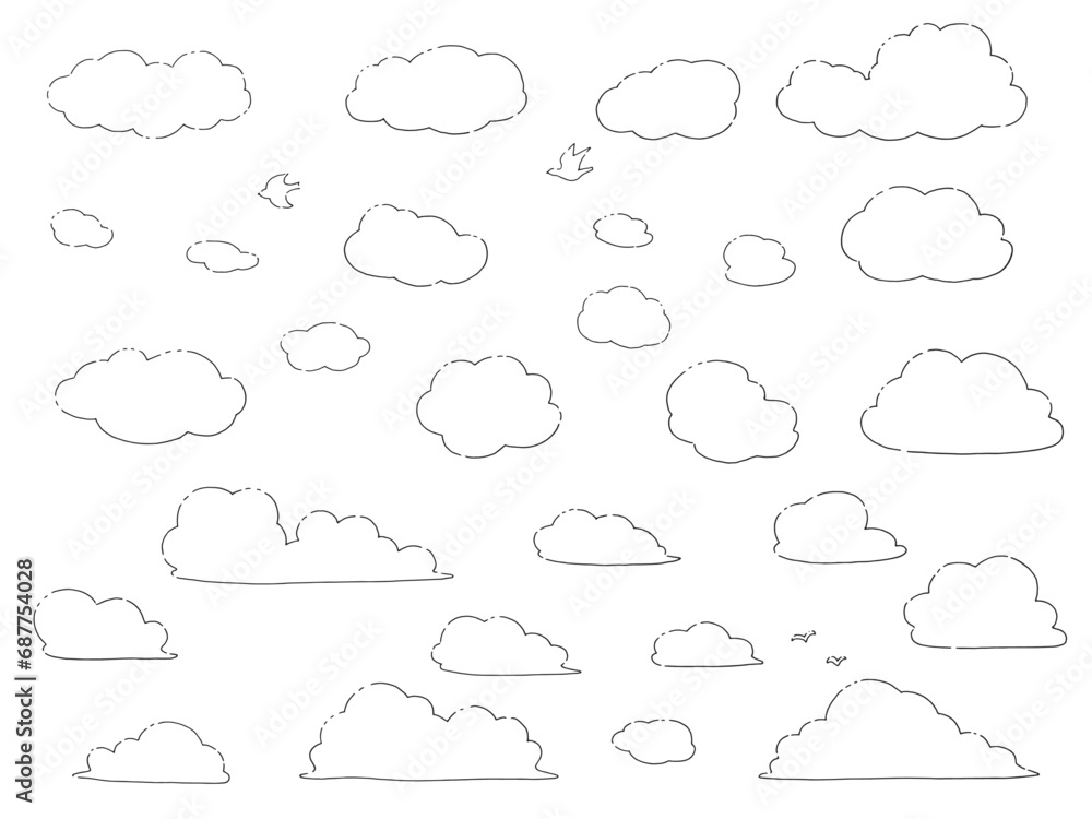 雲のセット-雲のアイコン-ベクターイラスト 雲のセット-雲のアイコン-ベクターイラスト