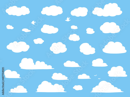 雲のセット-雲のアイコン-ベクターイラスト
