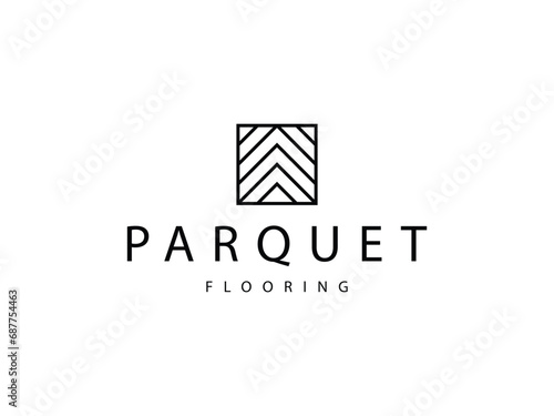 floor parquet tile line logo design