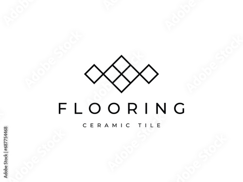 abstract tile ceramic flooring line logo design photo