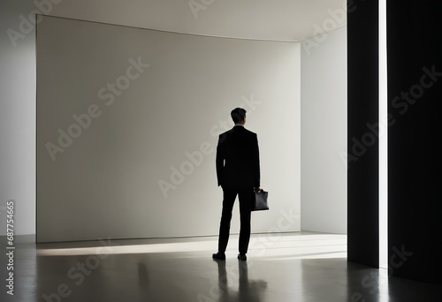若い男性のシルエット。ポートレイト写真｜Silhouette of a young man. portrait photography. Generative AI © happy Wu 