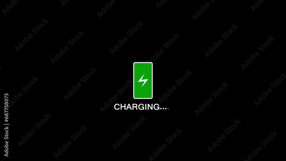 Abstract battery charging icon animation Abstract battery charging icon animation