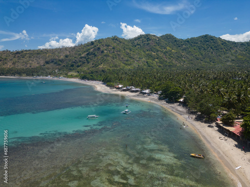 Aerial view of Senggigi beach Lombok